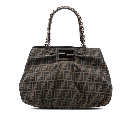 FENDI LARGE ZUCCA CANVAS MIA TOTE