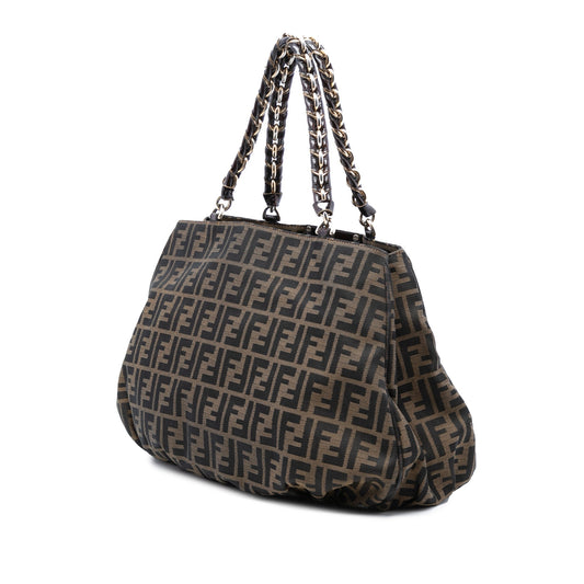FENDI LARGE ZUCCA CANVAS MIA TOTE