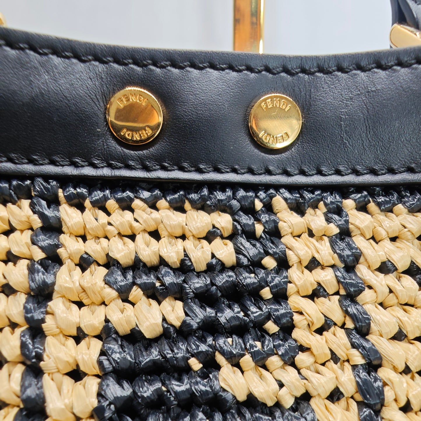 Fendi Peekaboo X-Tote Rafia