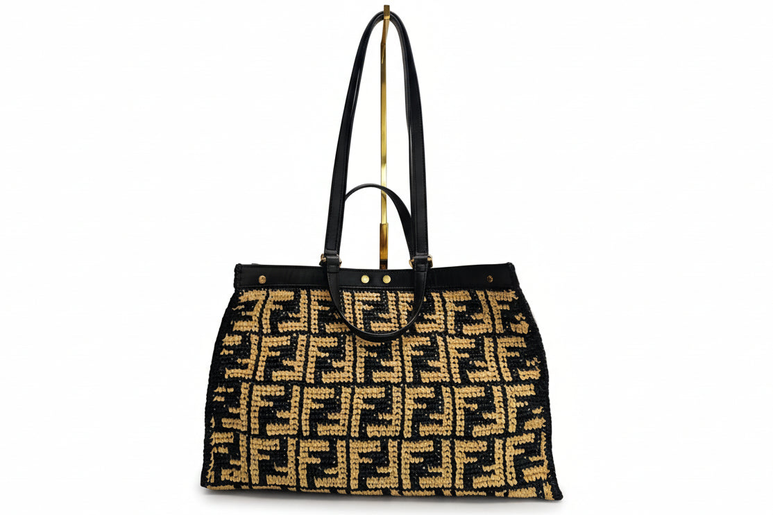 Fendi Peekaboo X-Tote Rafia