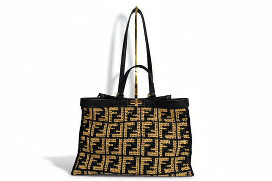Fendi Peekaboo X-Tote Rafia
