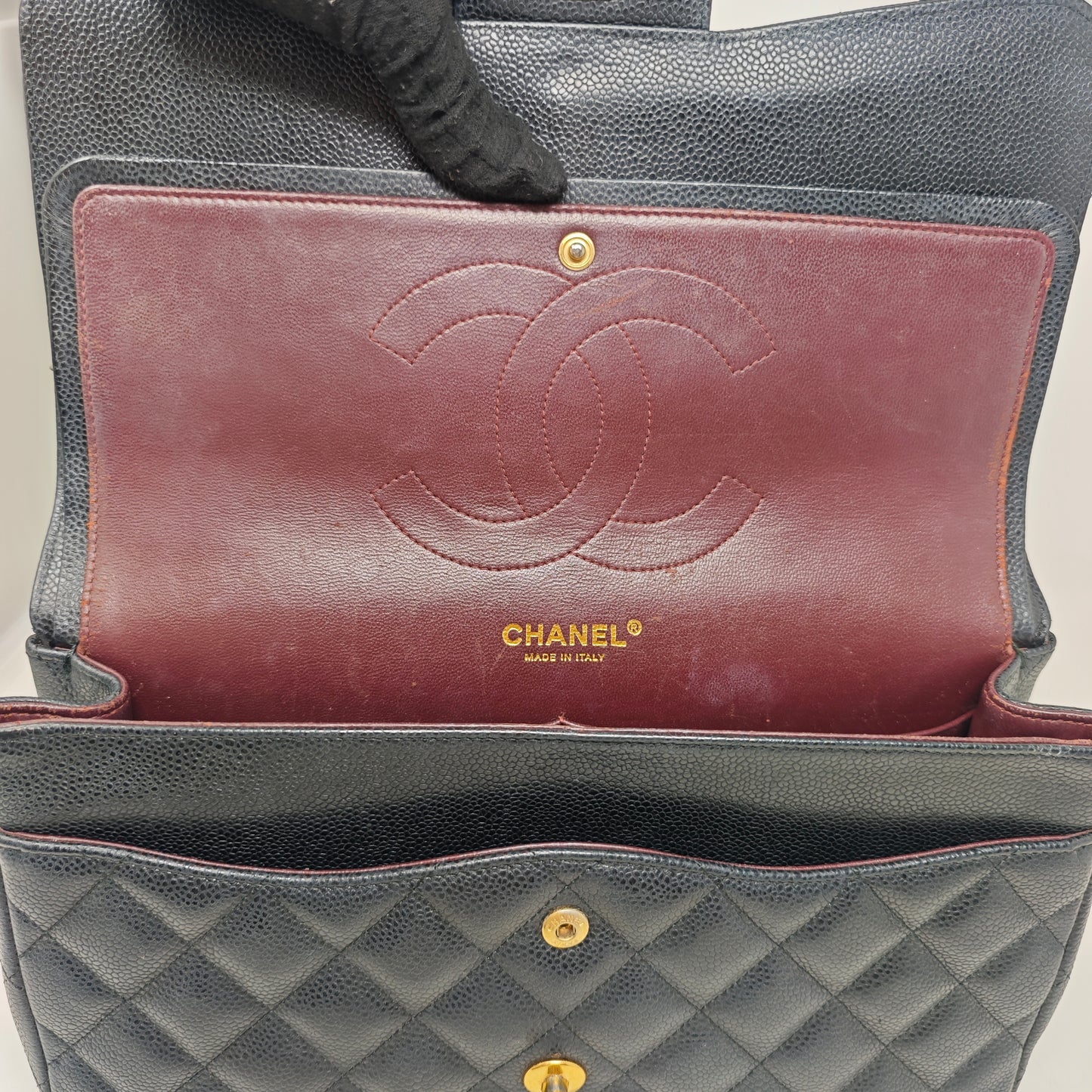 CHANEL CLASSIC JUMBO CAVIAR DOUBLE FLAP