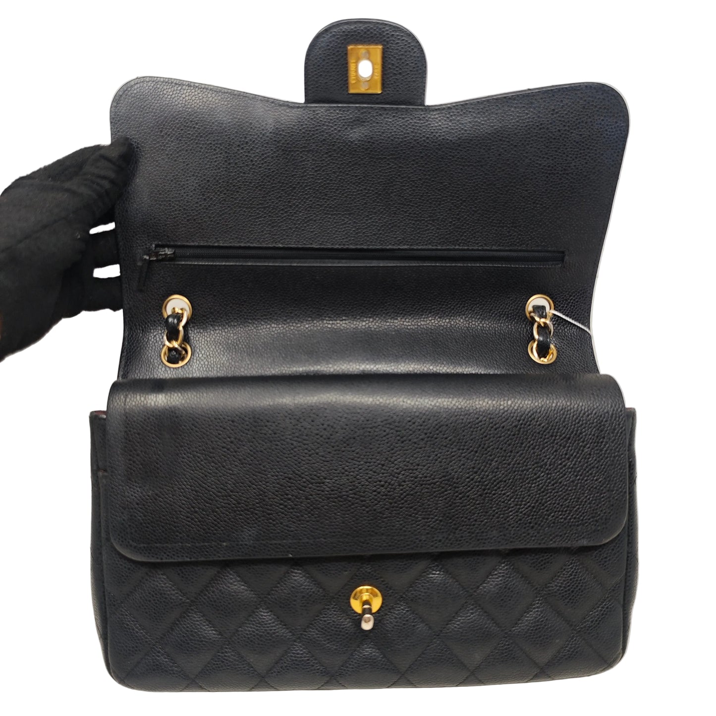 CHANEL CLASSIC JUMBO CAVIAR DOUBLE FLAP