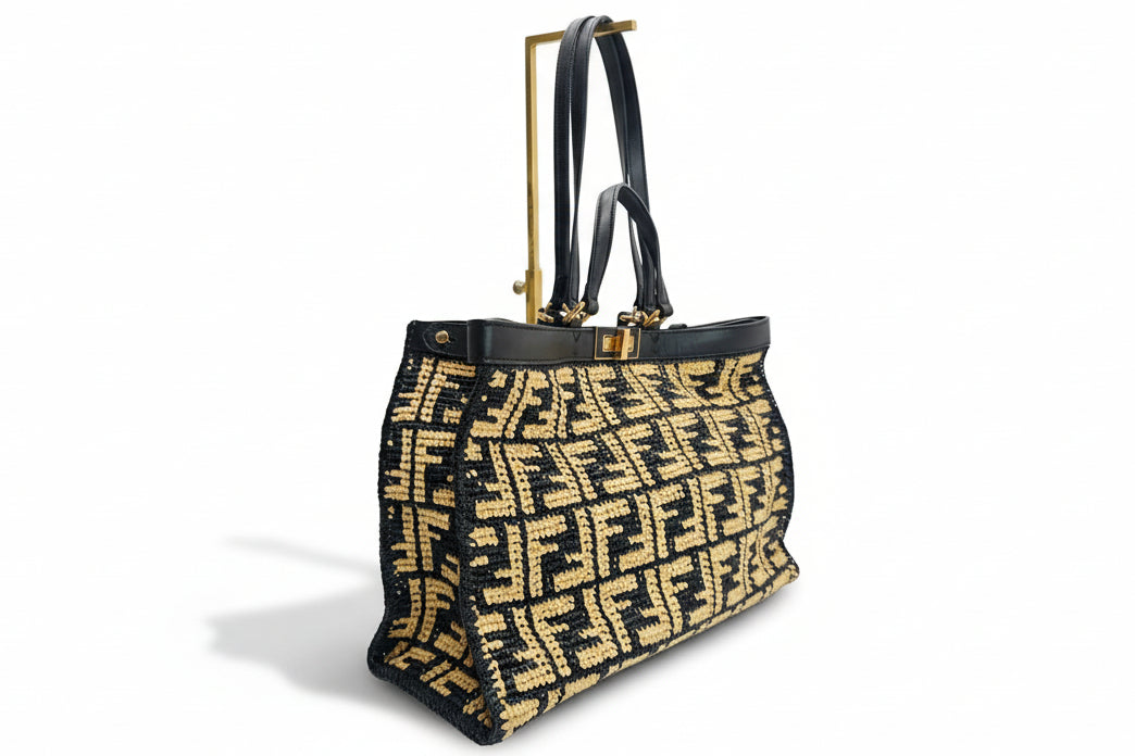 Fendi Peekaboo X-Tote Rafia