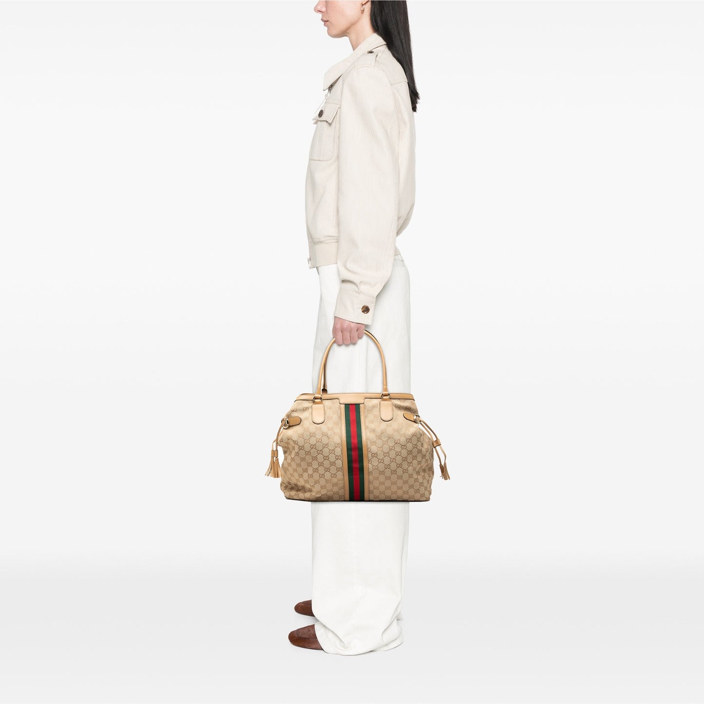 Gucci GG Canvas Web Tassel in tela