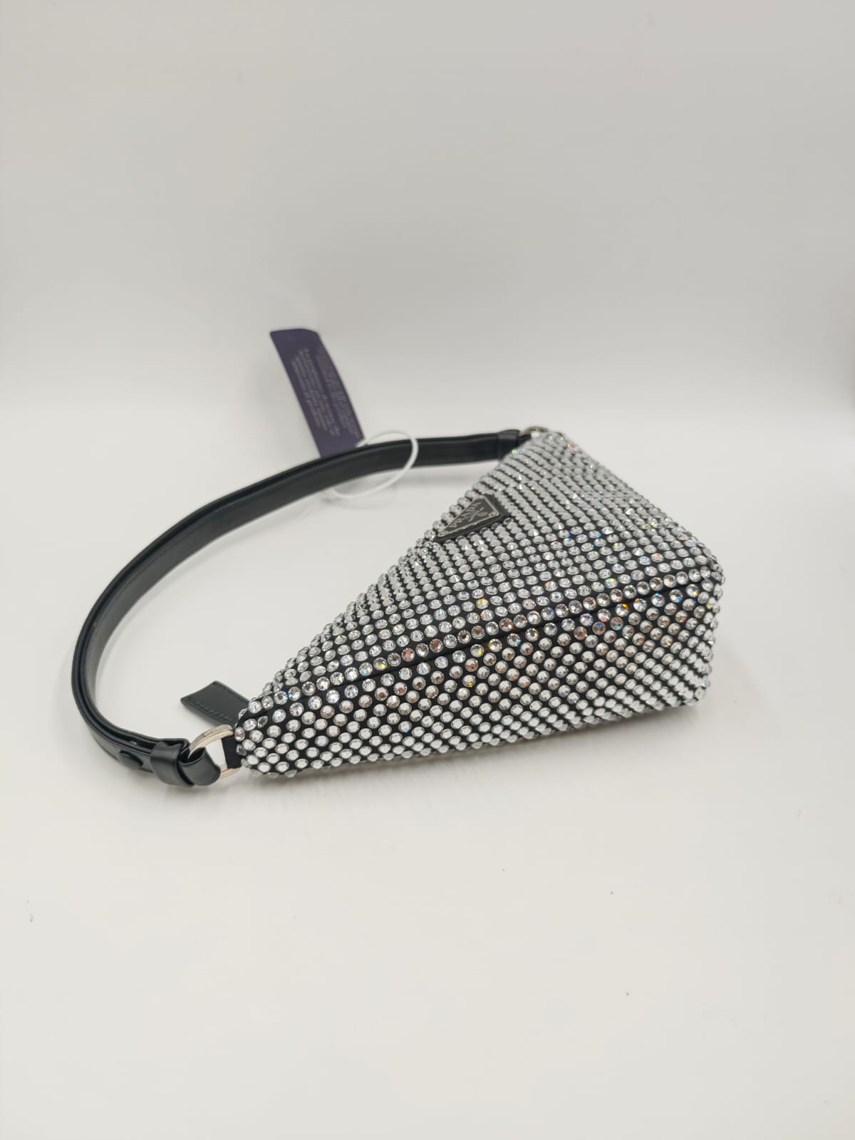 PRADA 15ss Archive Triangle Tag T-Shirts PRADA TRIANGLE BAG WITH CRYSTALS - Tenteva